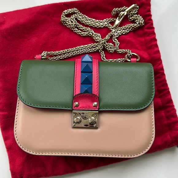 Valentino Garavani Handbags - Valentino Garavani Green and Pink Crossbody Bag